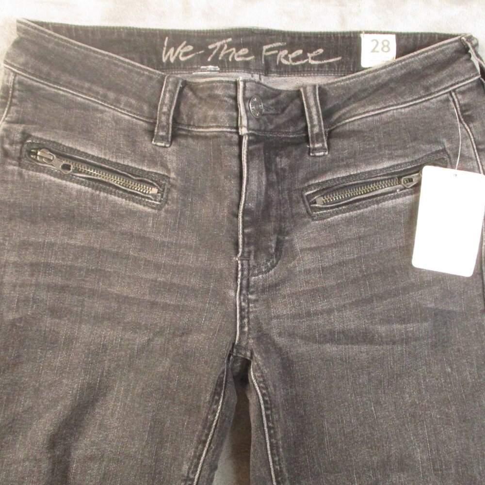 Free People Jet Low Rise Skinny Jeans Women Galaxy Black 28x27 We The Free NWT